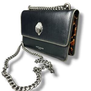 Kurt Geiger Mini Shoreditch Crossbody Body Bag Black Leopard Pony Hair